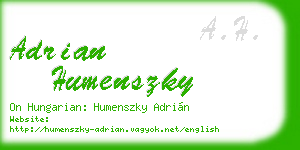 adrian humenszky business card